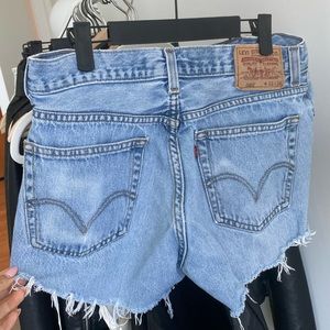 Levi distressed jean shorts